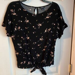 Buffalo David Bitton Black Floral Blouse